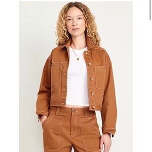 Old Navy Plus Size Carmel Rugged Cropped Utility Jacket Size xxl